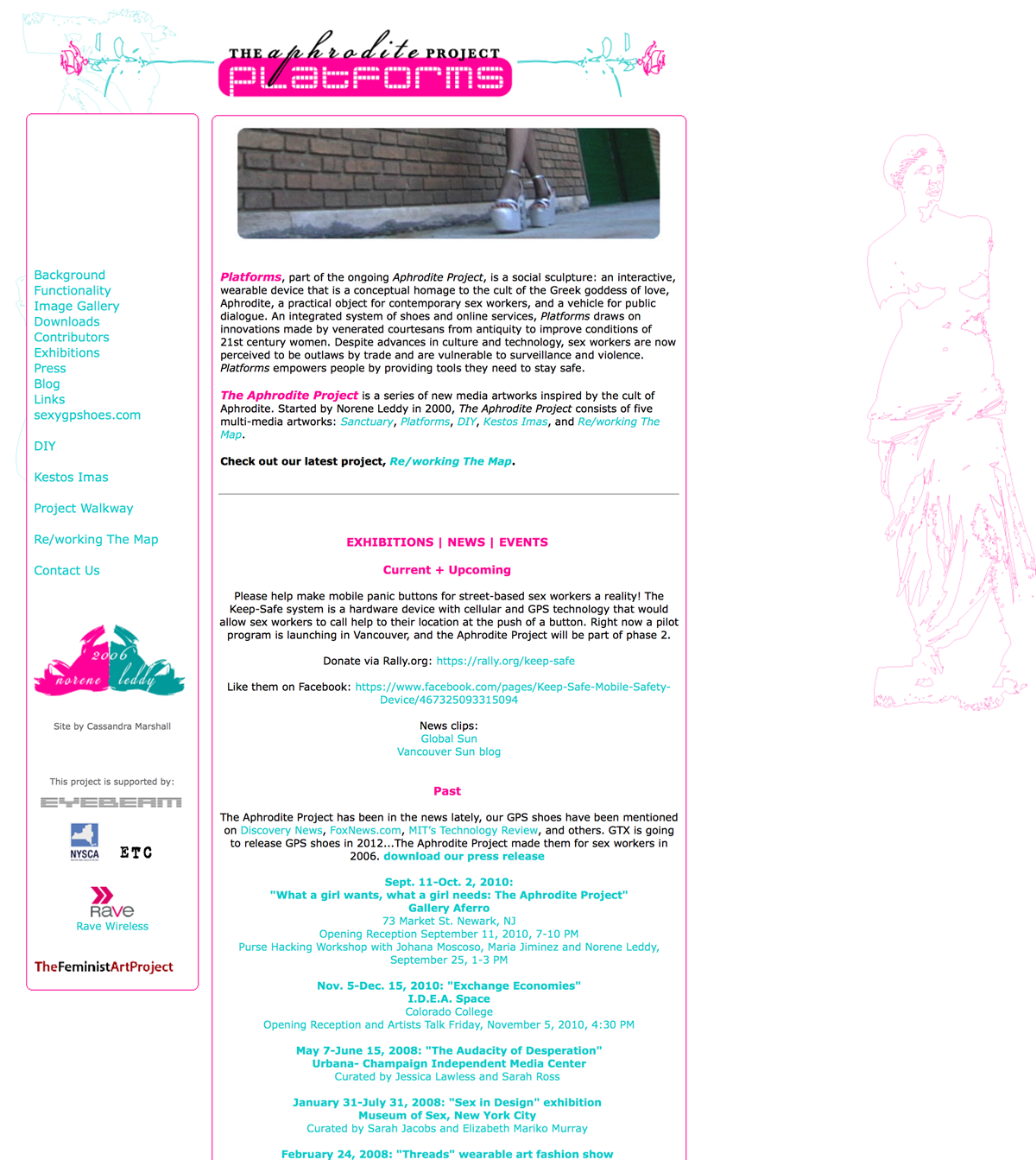 The Aphrodite Project Website Screenshot