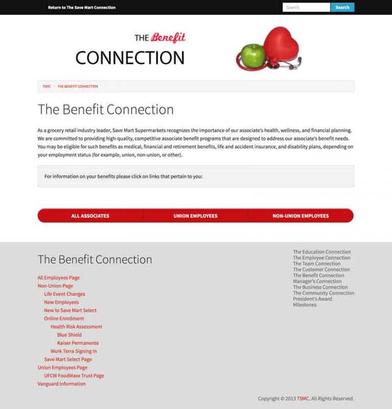 SaveMart Connection Website Screenshot